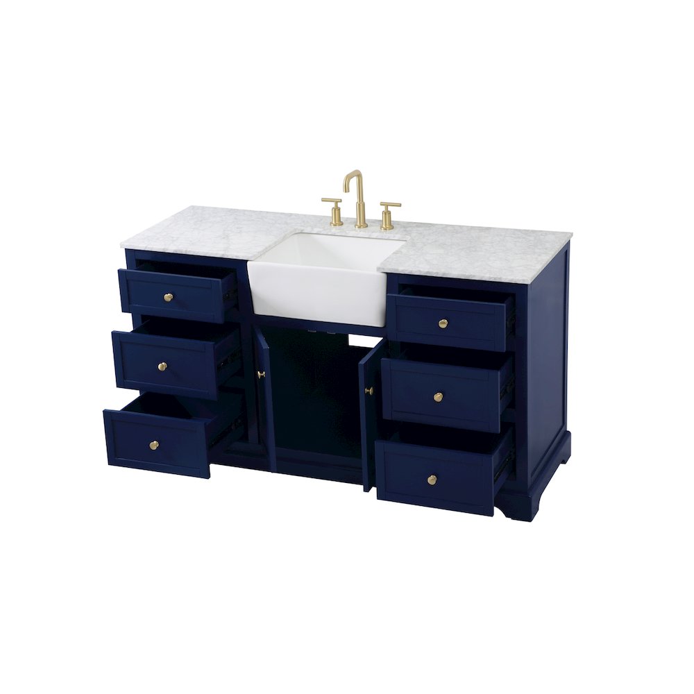 60 inch Single bathroom vanity in blue