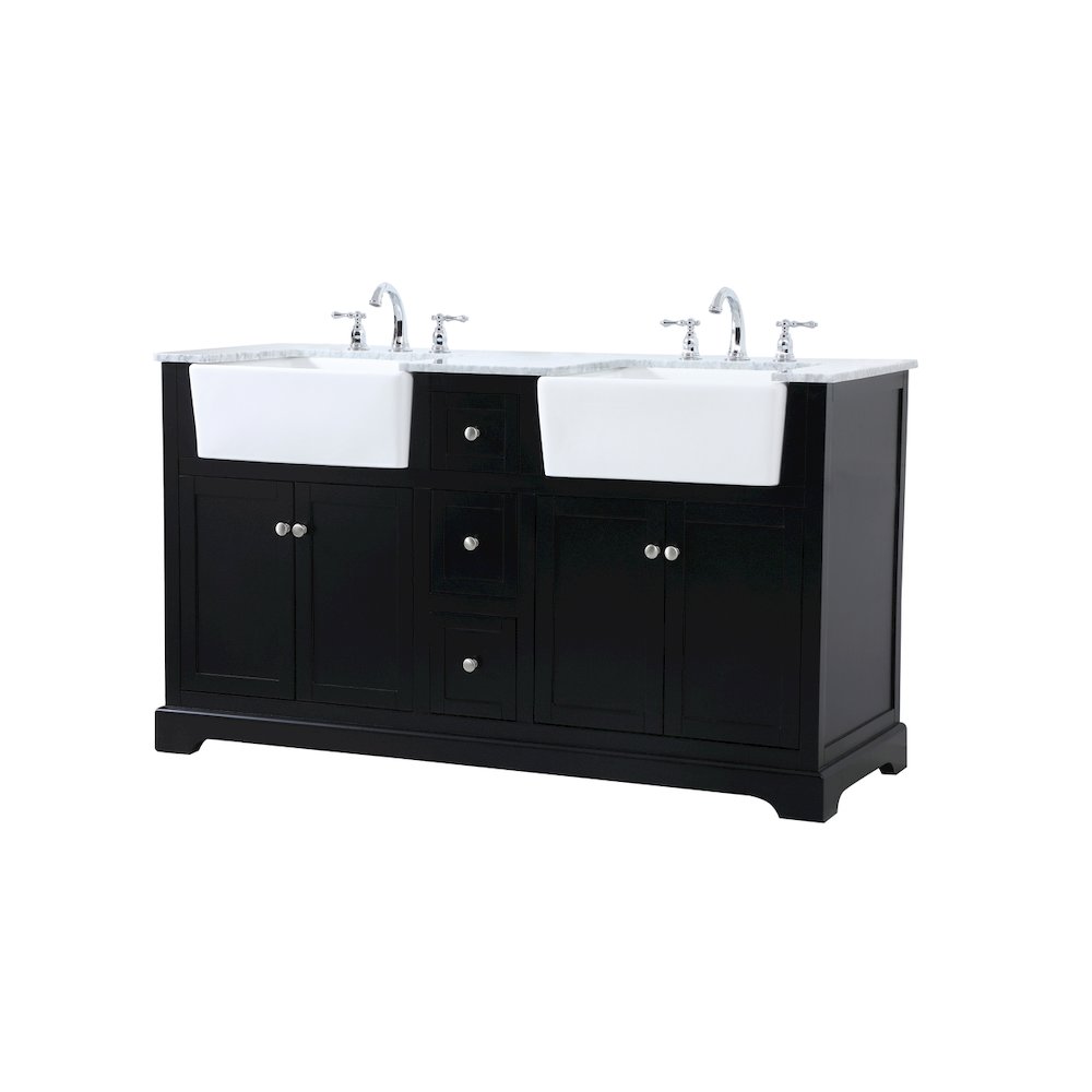 60 inch double bathroom vanity in black