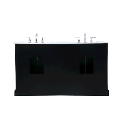 60 inch double bathroom vanity in black