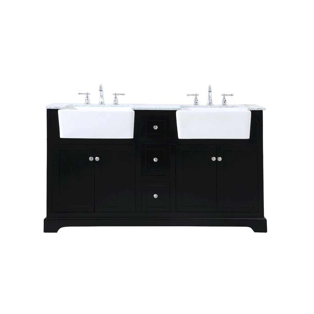 60 inch double bathroom vanity in black