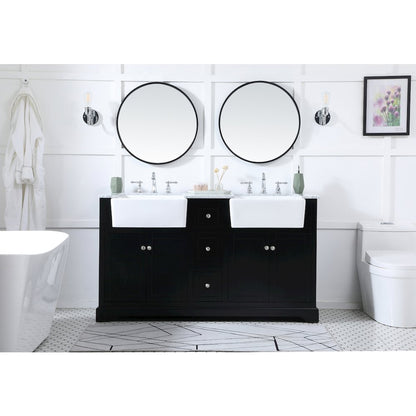 60 inch double bathroom vanity in black