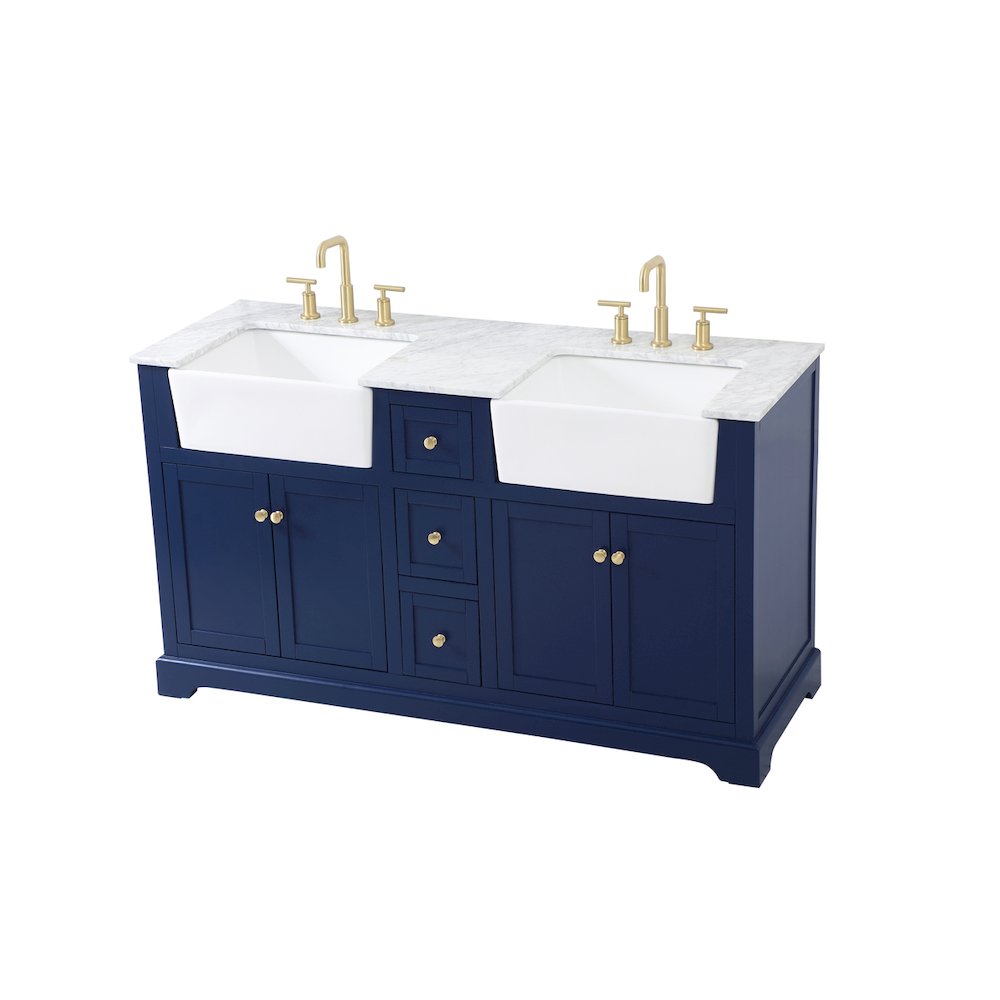 60 inch double bathroom vanity in blue