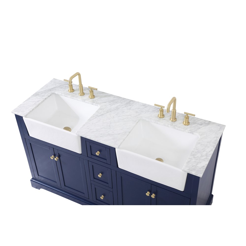60 inch double bathroom vanity in blue