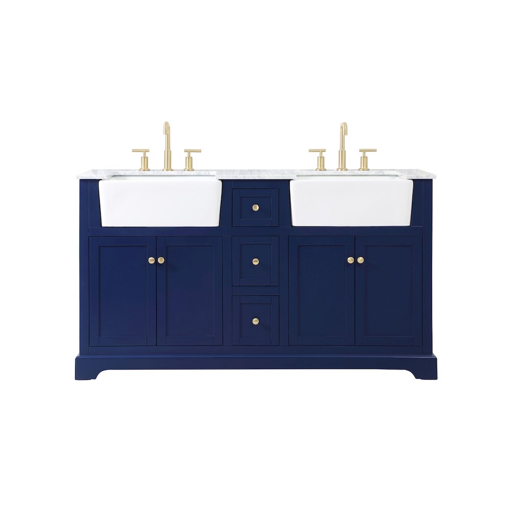60 inch double bathroom vanity in blue