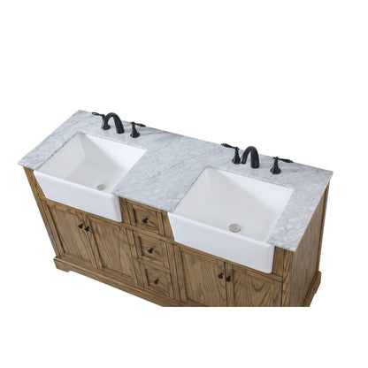 60 inch double bathroom vanity in driftwood
