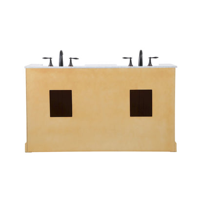 60 inch double bathroom vanity in natural wood