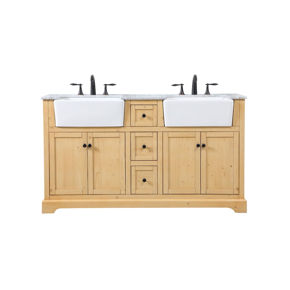60 inch double bathroom vanity in natural wood