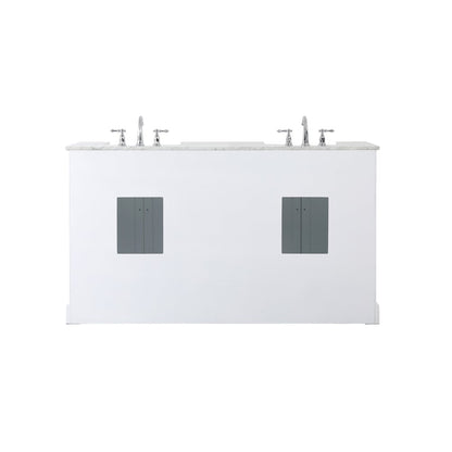 60 inch double bathroom vanity in white