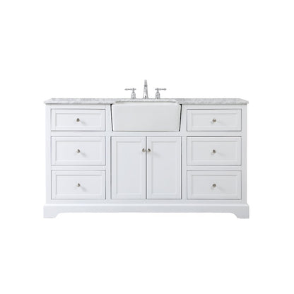 60 inch Single bathroom vanity in white