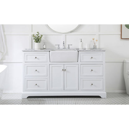 60 inch Single bathroom vanity in white
