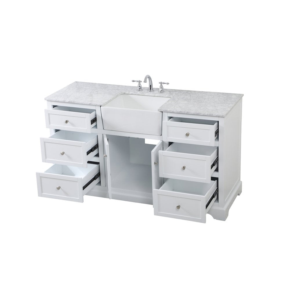 60 inch Single bathroom vanity in white