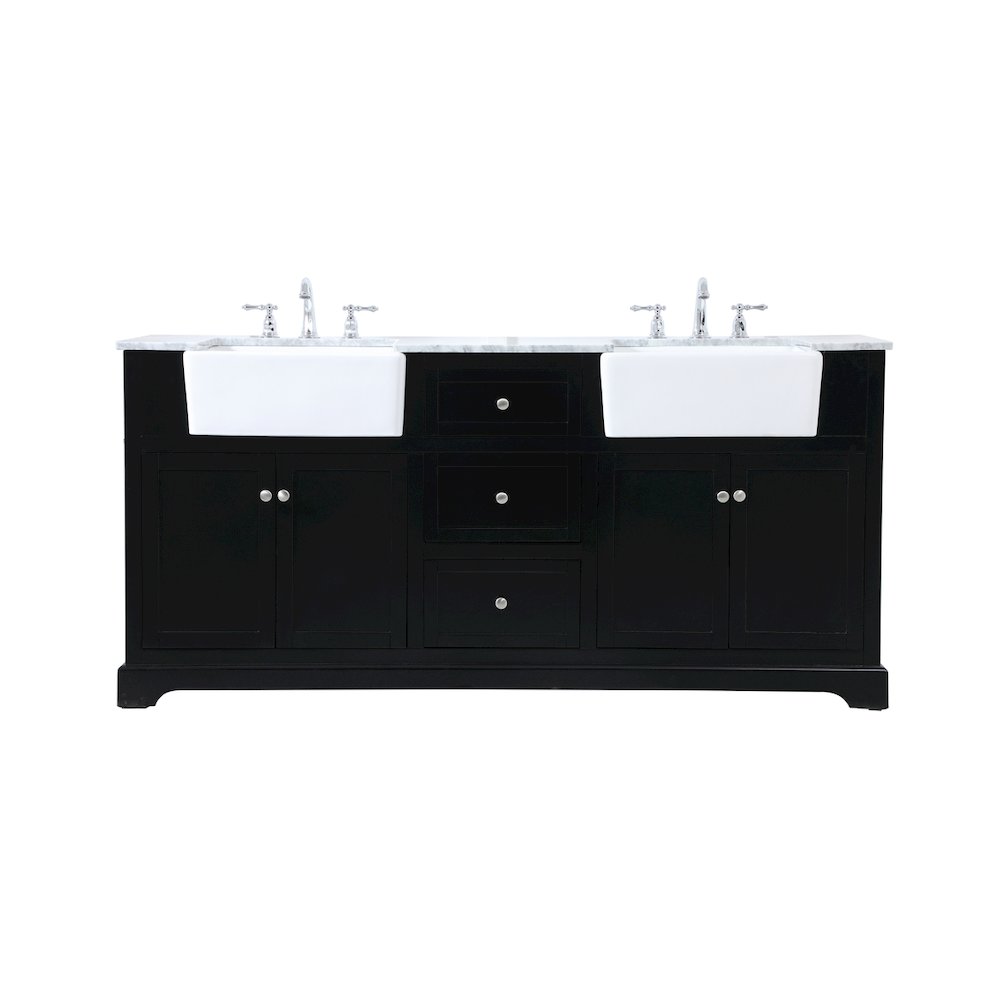 72 inch double bathroom vanity in black