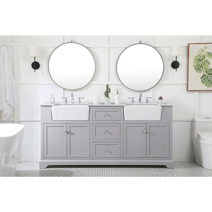 72 inch double bathroom vanity in grey