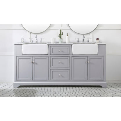 72 inch double bathroom vanity in grey