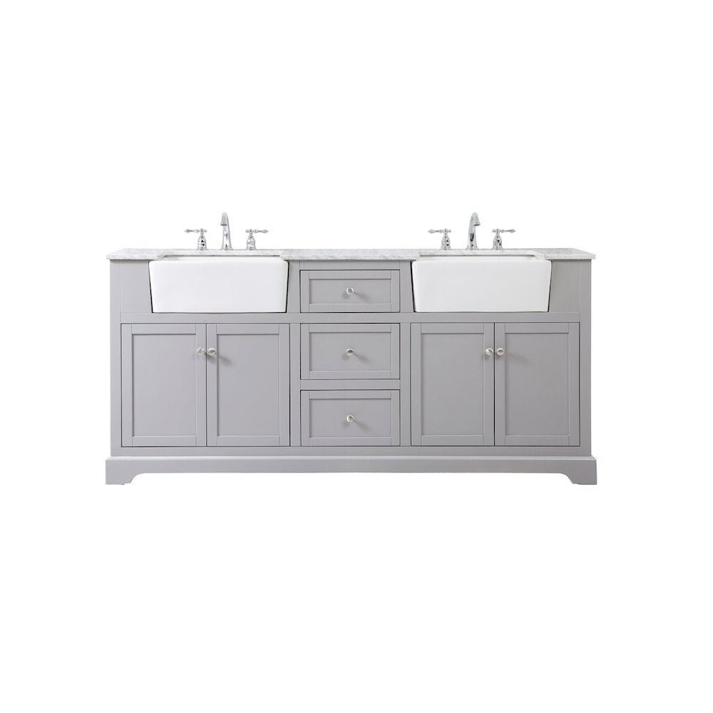 72 inch double bathroom vanity in grey