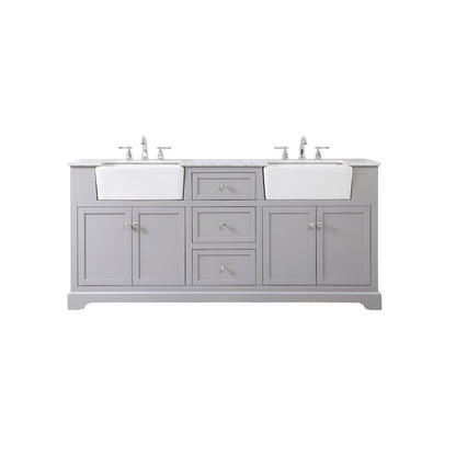 72 inch double bathroom vanity in grey