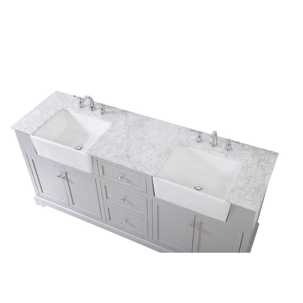 72 inch double bathroom vanity in grey