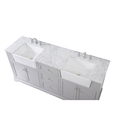 72 inch double bathroom vanity in grey