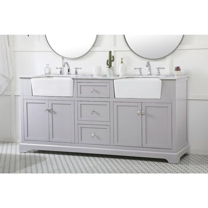72 inch double bathroom vanity in grey