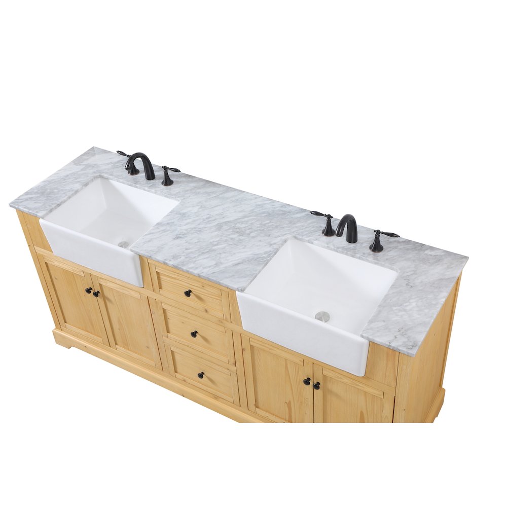 72 inch double bathroom vanity in natural wood