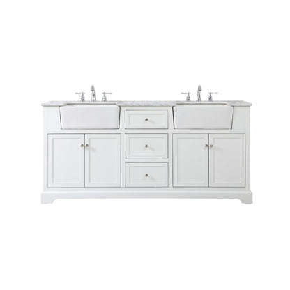 72 inch double bathroom vanity in white