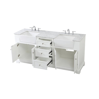 72 inch double bathroom vanity in white