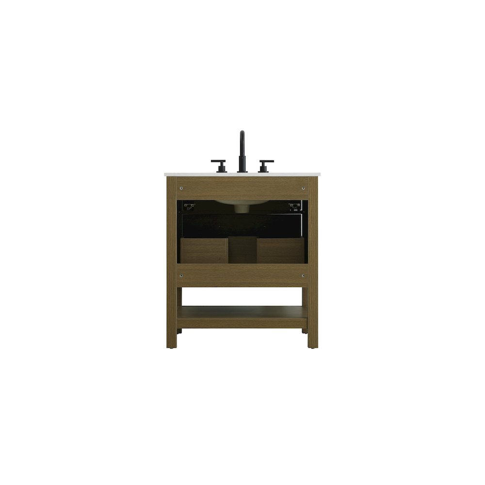 30 inch Single Bathroom Vanity in Chestnut Brown