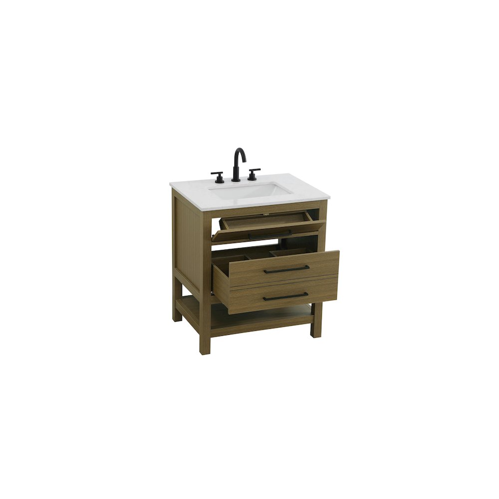 30 inch Single Bathroom Vanity in Chestnut Brown