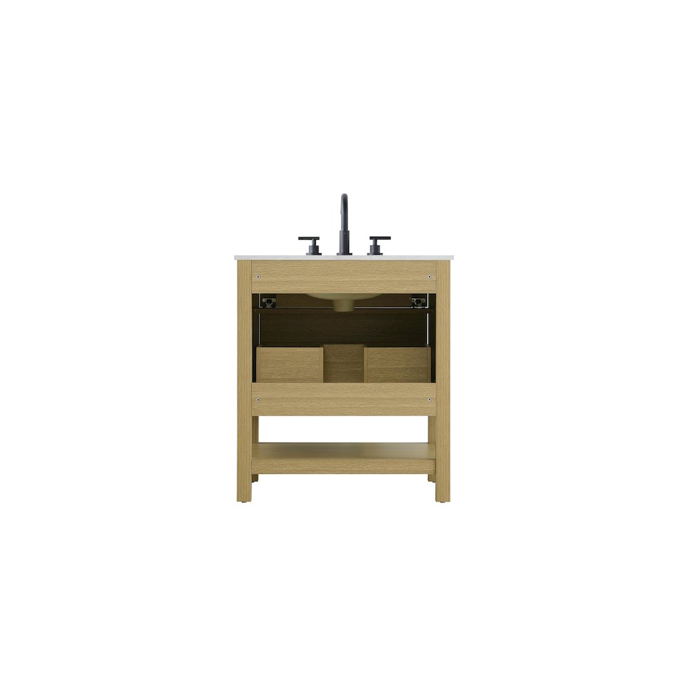 30 inch Single Bathroom Vanity in Honey Brown