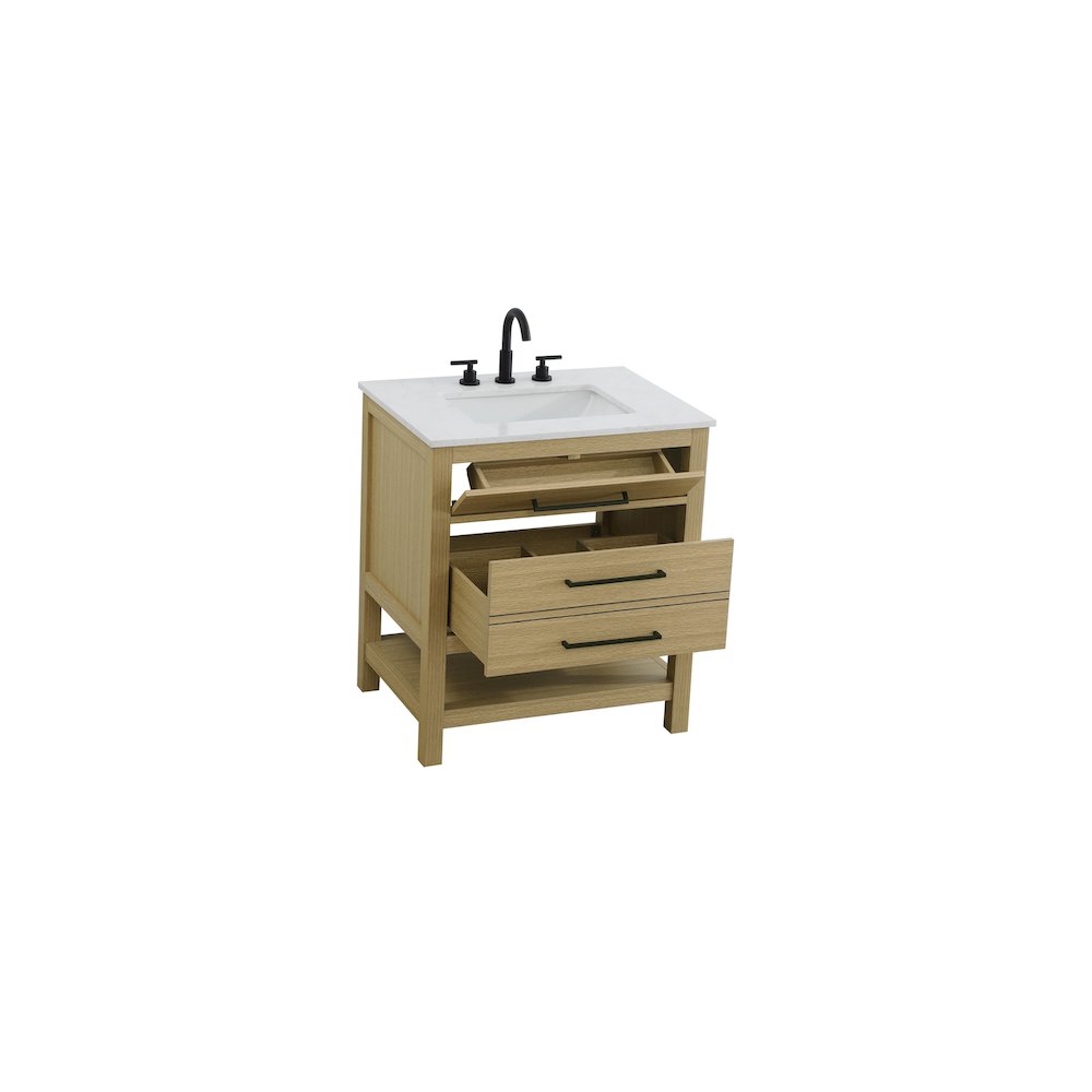30 inch Single Bathroom Vanity in Honey Brown