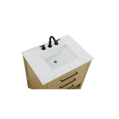 30 inch Single Bathroom Vanity in Honey Brown