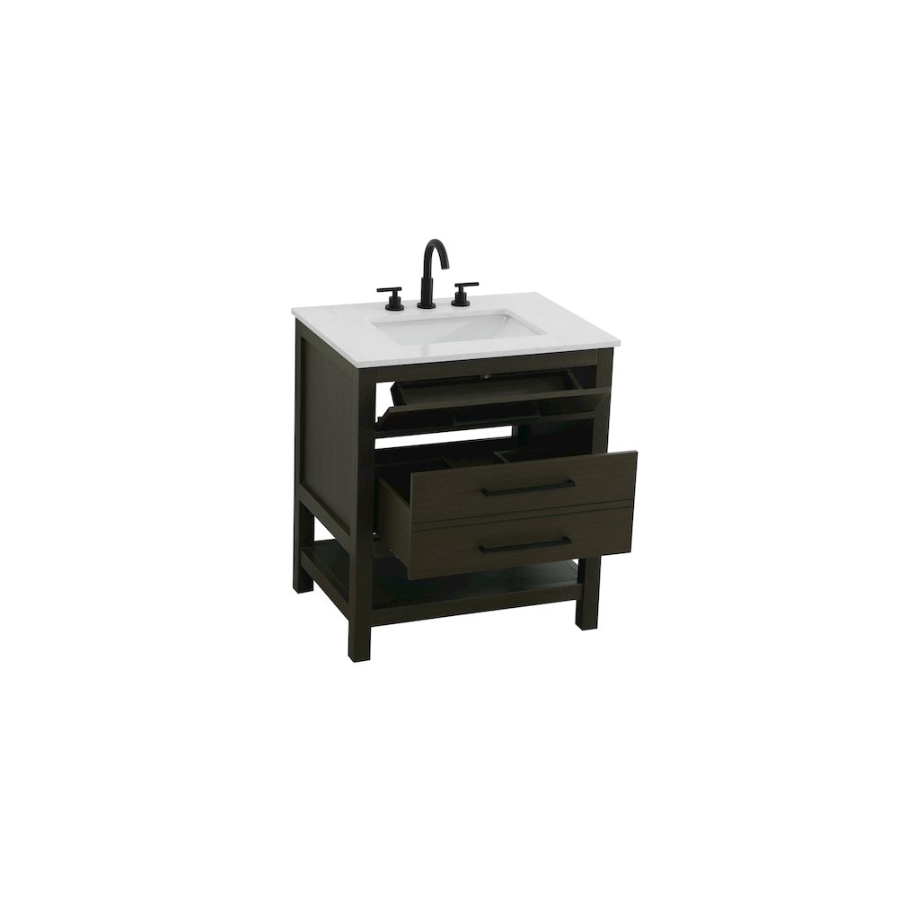 30 inch Single Bathroom Vanity in Mocha Brown