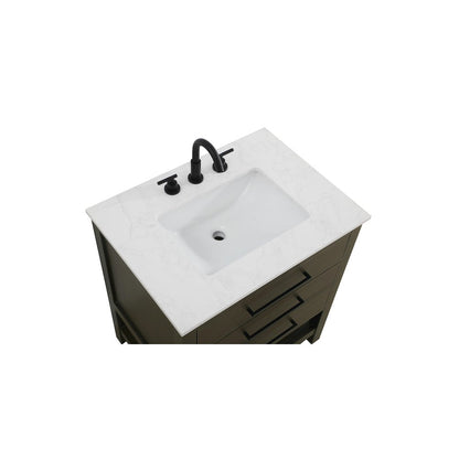30 inch Single Bathroom Vanity in Mocha Brown