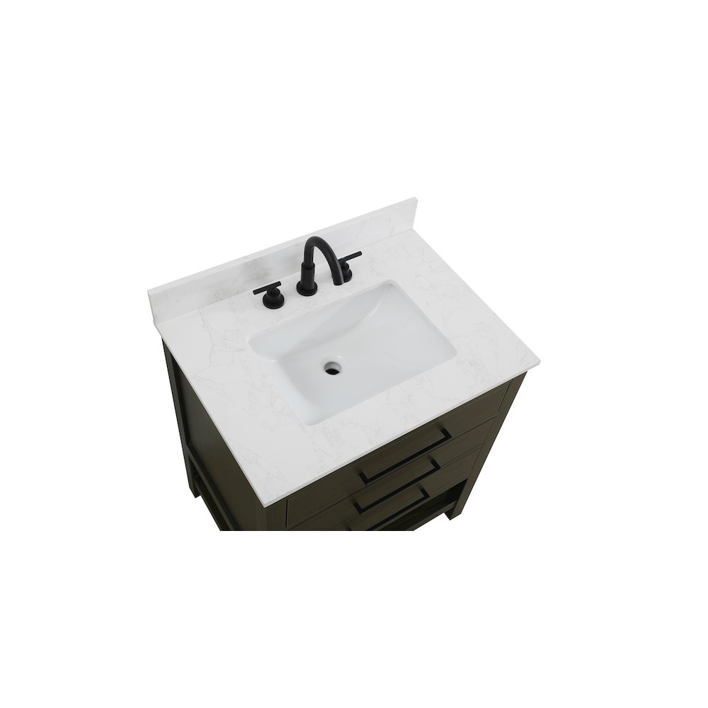 30 inch Single Bathroom Vanity in Mocha Brown with backsplash