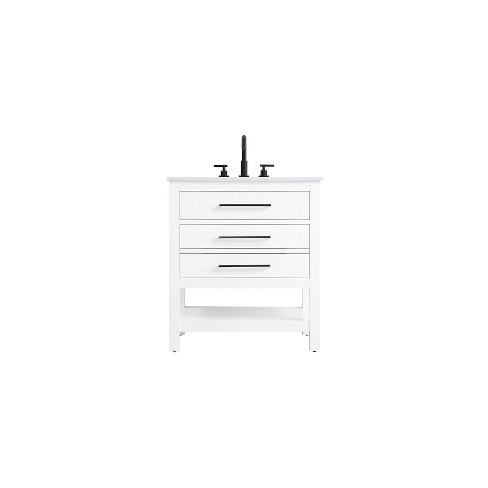 30 inch Single Bathroom Vanity in White