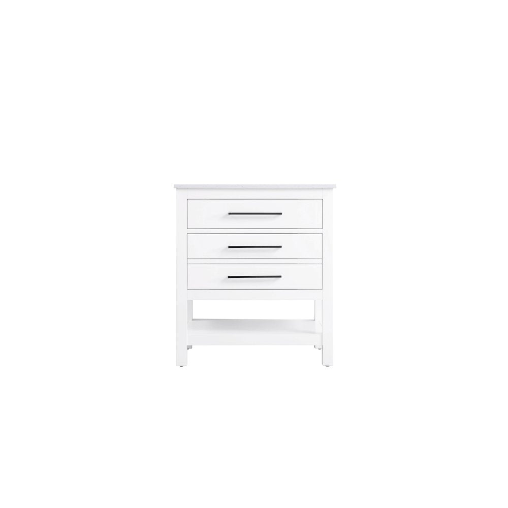 30 inch Single Bathroom Vanity in White