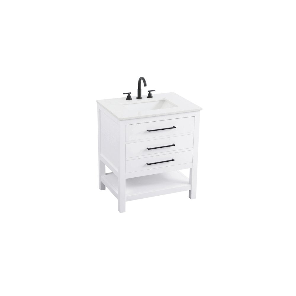 30 inch Single Bathroom Vanity in White