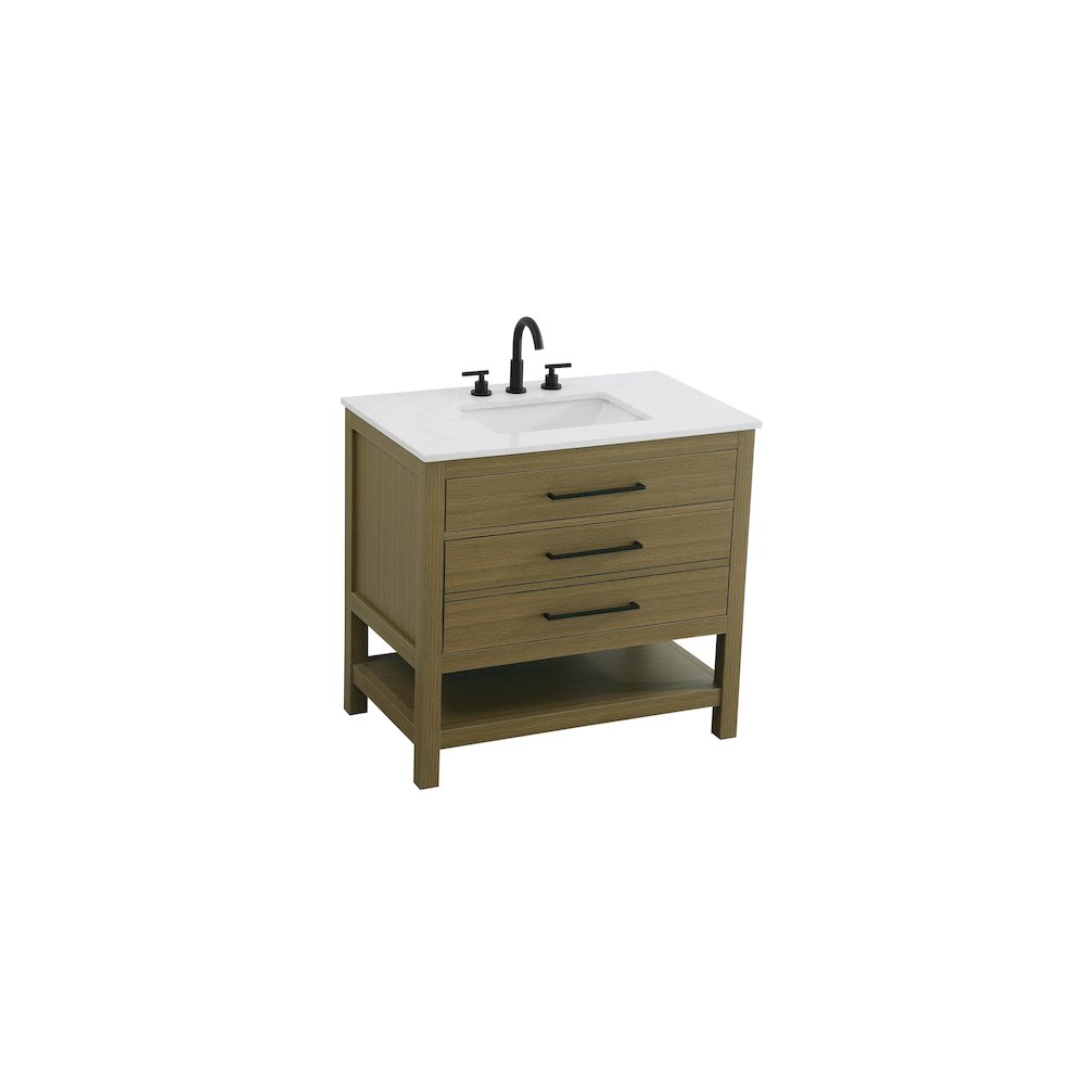36 inch Single Bathroom Vanity in Chestnut Brown