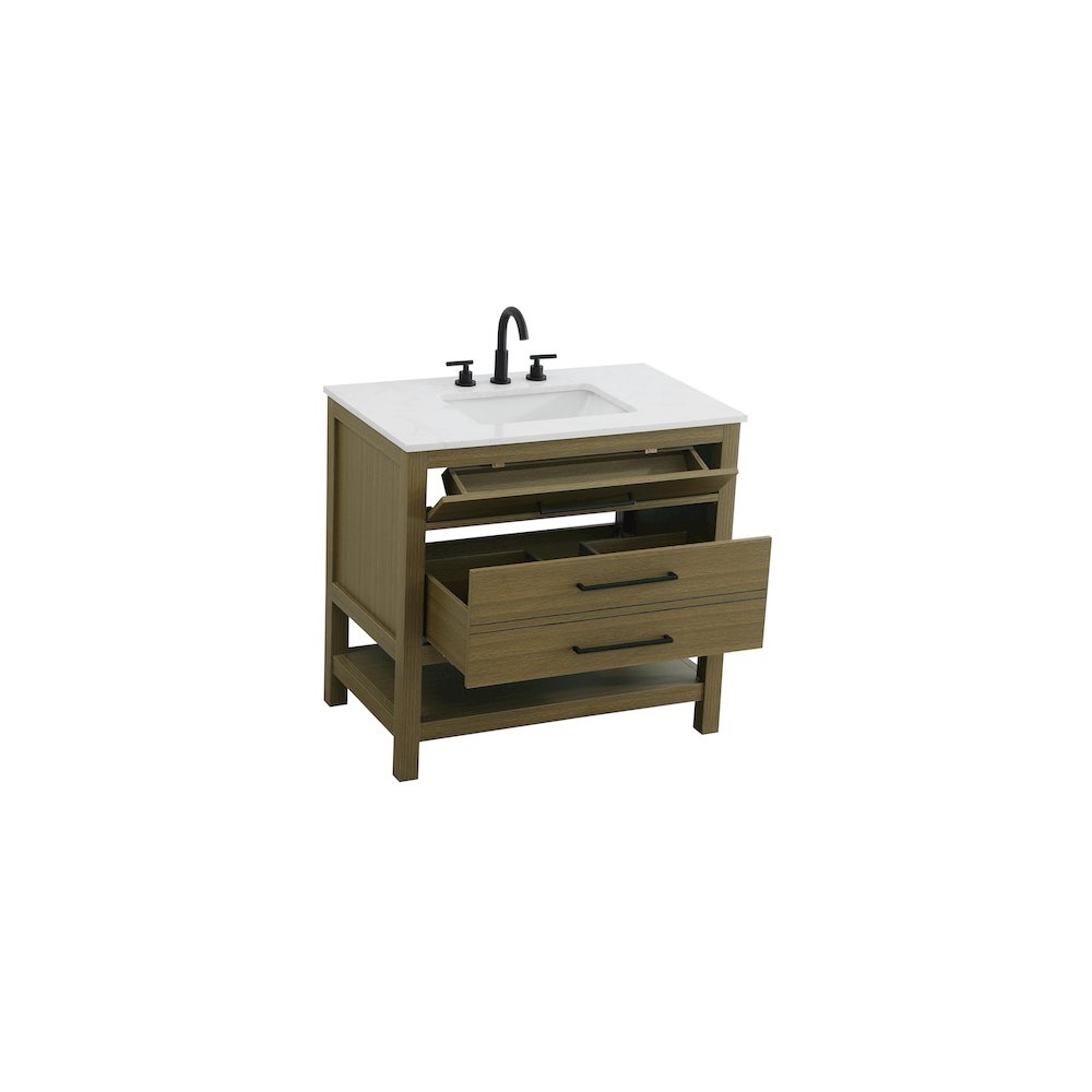 36 inch Single Bathroom Vanity in Chestnut Brown