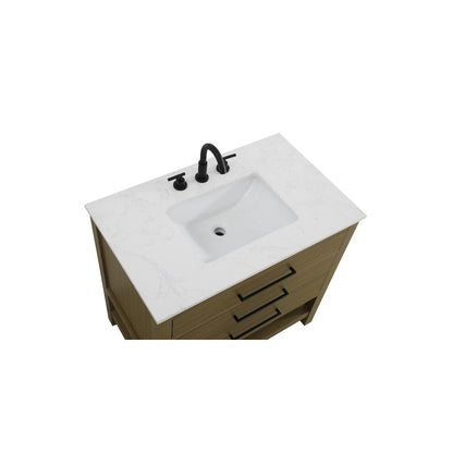 36 inch Single Bathroom Vanity in Chestnut Brown