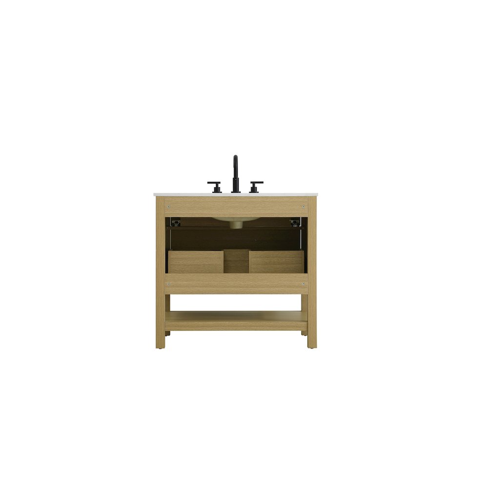 36  inch Single Bathroom Vanity in Honey Brown