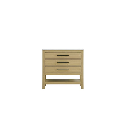36  inch Single Bathroom Vanity in Honey Brown