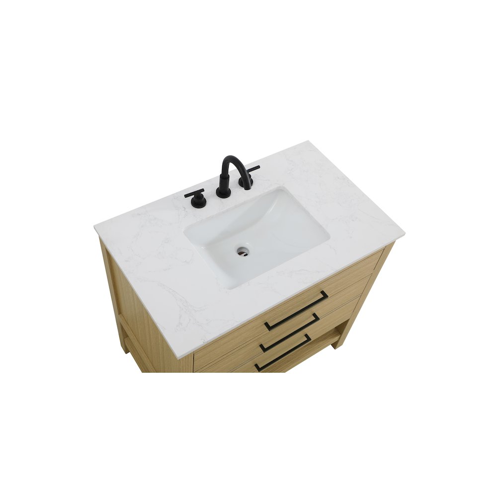 36  inch Single Bathroom Vanity in Honey Brown