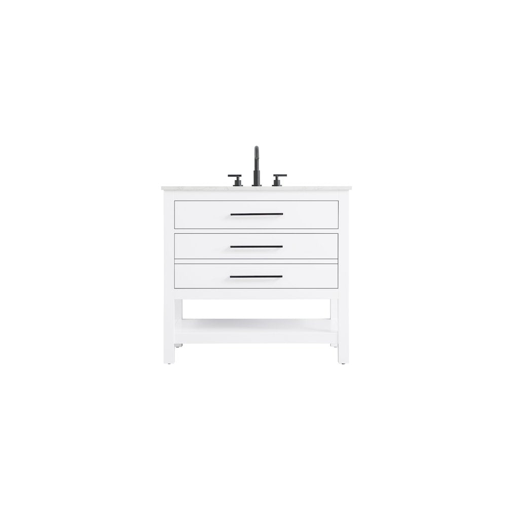 36 inch Single Bathroom Vanity in White