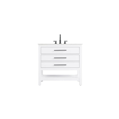 36 inch Single Bathroom Vanity in White