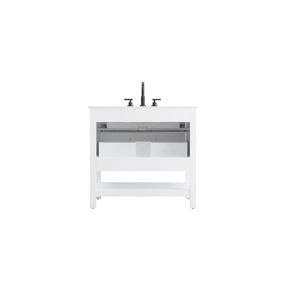 36 inch Single Bathroom Vanity in White