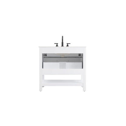 36 inch Single Bathroom Vanity in White
