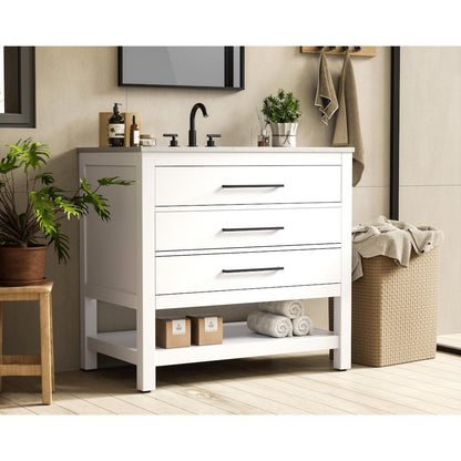 36 inch Single Bathroom Vanity in White