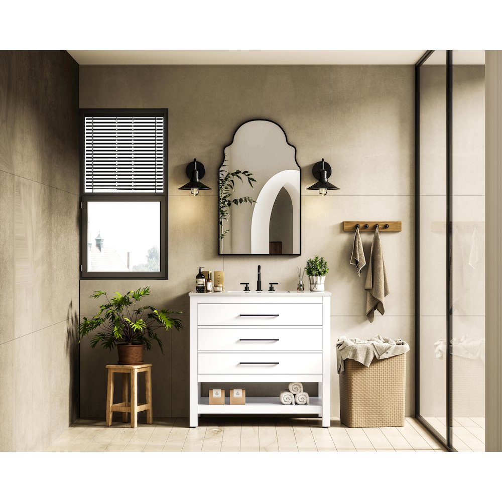 36 inch Single Bathroom Vanity in White