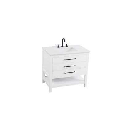 36 inch Single Bathroom Vanity in White